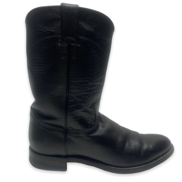 •- Justin Boots Jackson #3133 Black Leather Men’s Boots 10” Tall